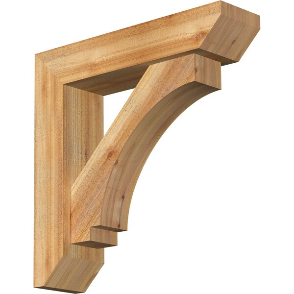 Ekena Millwork Imperial Slat Rough Sawn Bracket w/ Offset Brace, Western Red Cedar, 6"W x 24"D x 24"H BKT0604X24X24IMP06RWR - main